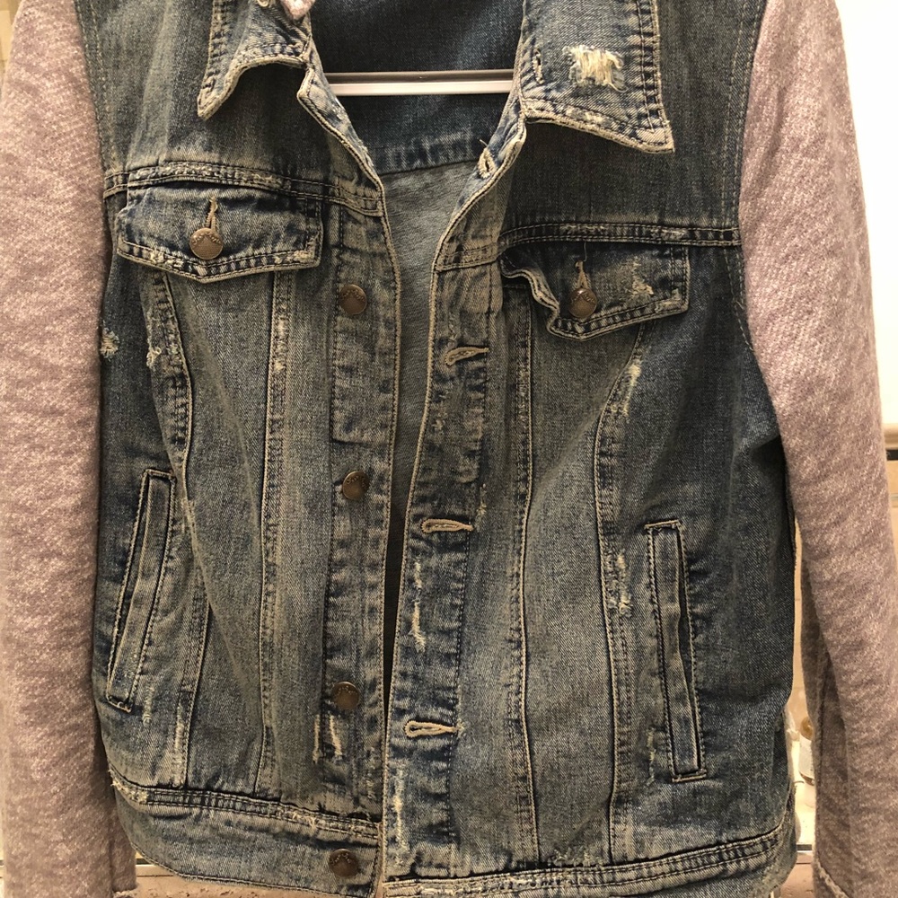 Free People Denim and Knit Jacket